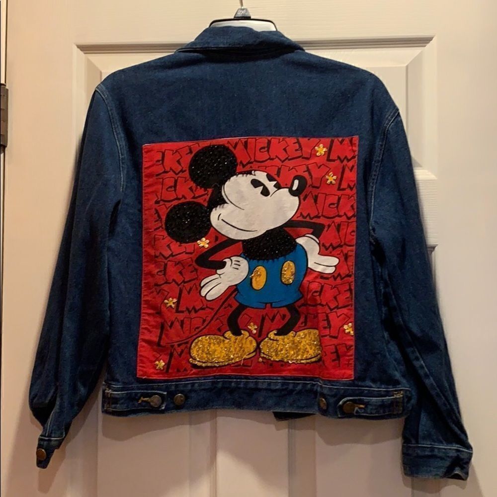 Vintage Mickey Mouse Beaded Jean Jacket